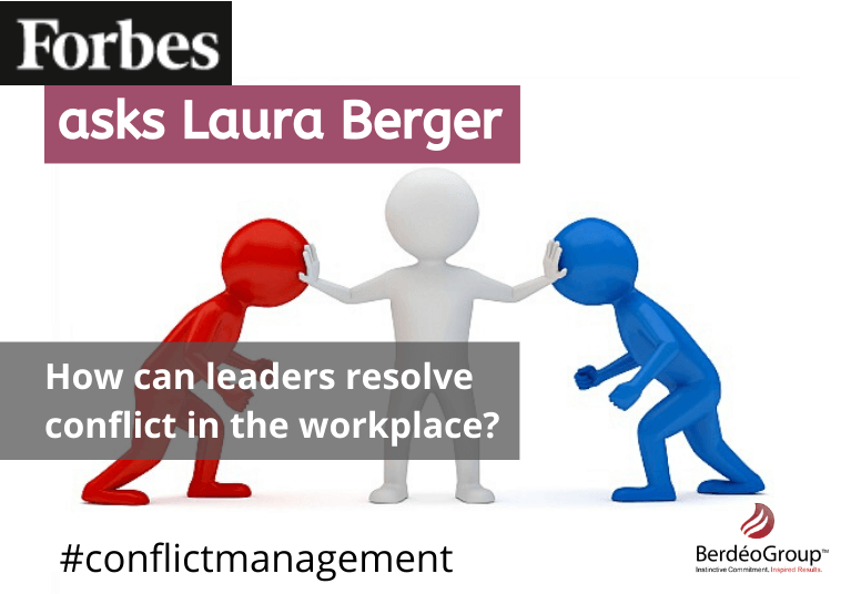 How can leaders resolve conflict in the workplace?